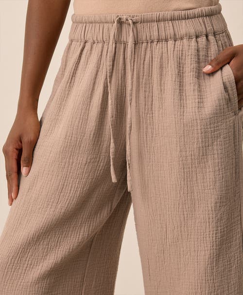 Pact Organic Cotton Coastal Double Gauze Split Hem Pant In Neutral