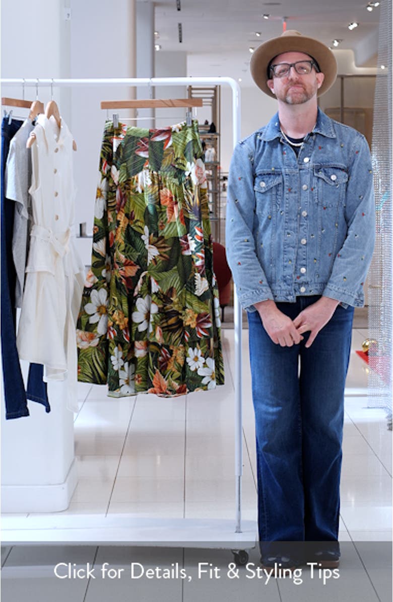 Botanical Forest Linen Blend Maxi Skirt, sales video thumbnail