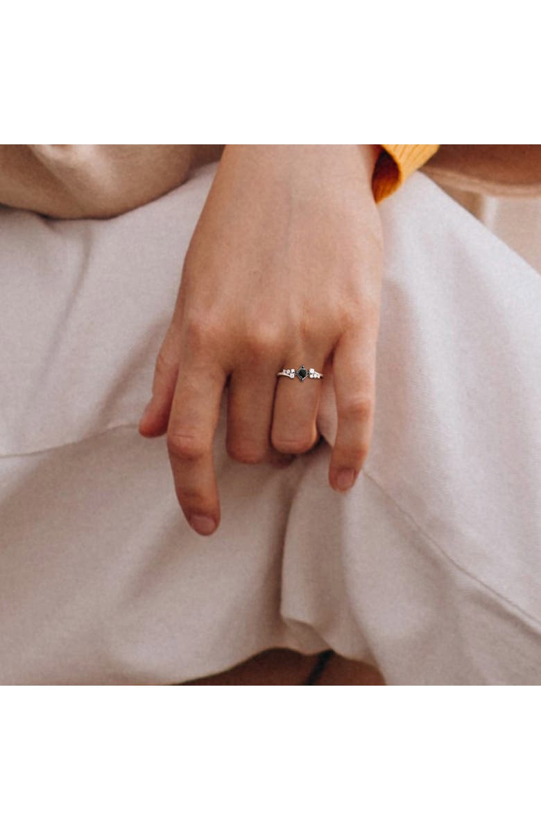 Julianna B. Black & White Diamond Princess-Cut Cluster Ring 14k, Alternate, color, 14K White Gold