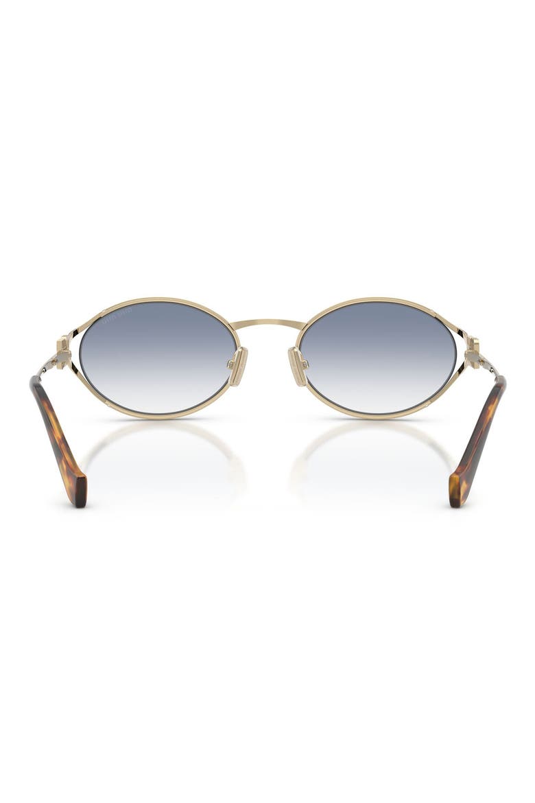 54mm Gradient Oval Sunglasses, Alternate, color, GOLD / CLEAR GRADIENT / BLUE