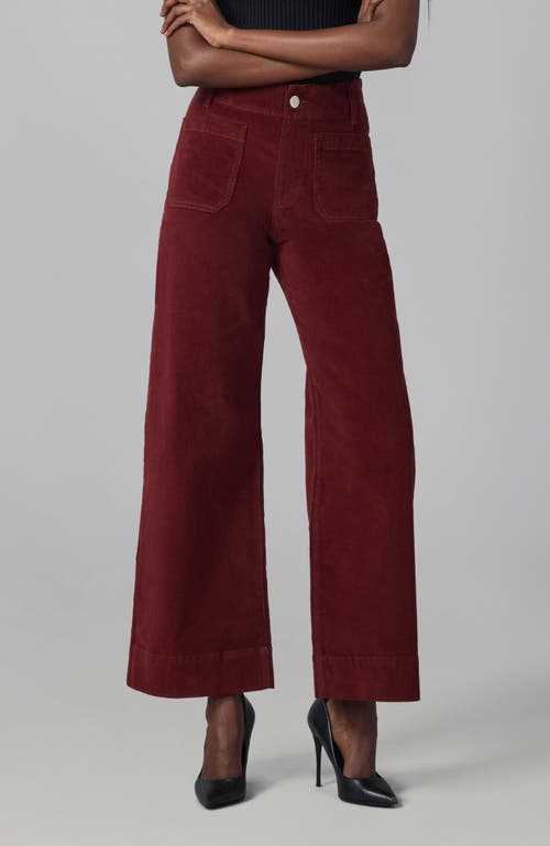 Lola Jeans Colette High Rise Wide Leg Jeans In Burgundy