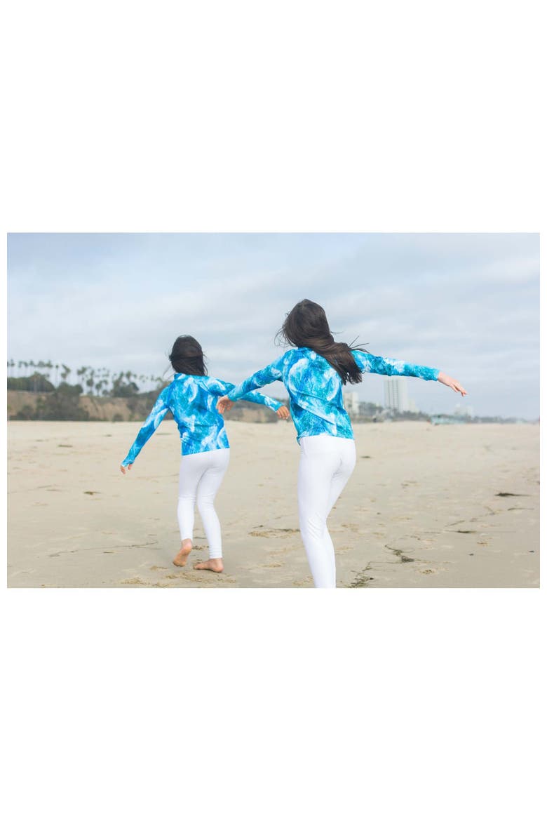 Girls' Rash Guard Swim Top - UPF 50+, Alternate, color, Aqua Tone