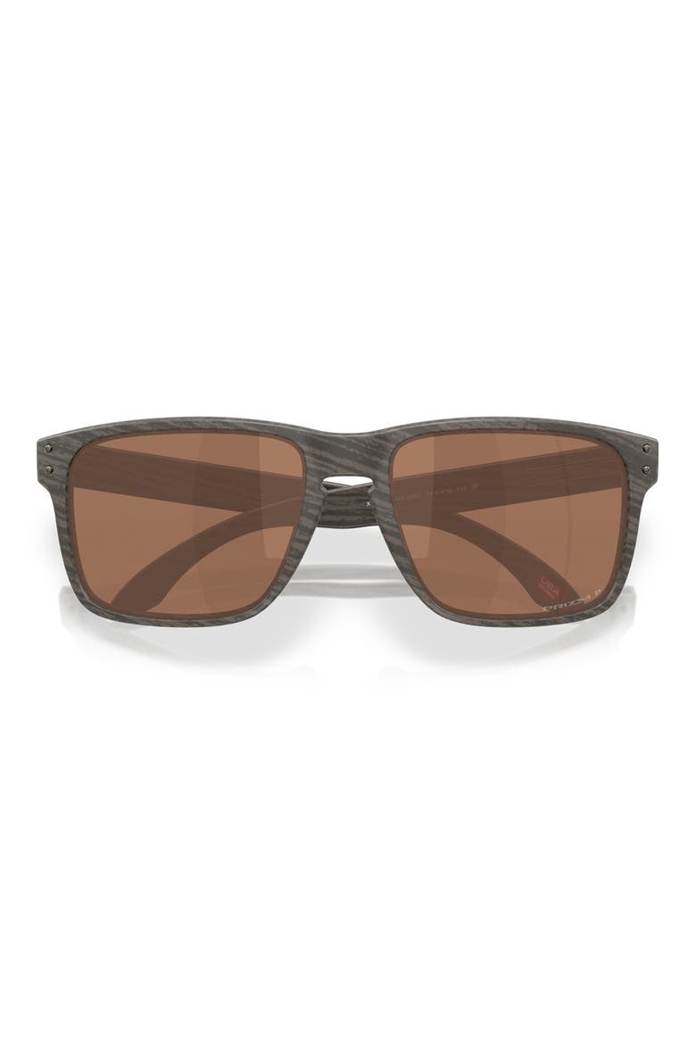 61mm Prizm™ Polarized Rectangular Sunglasses, Alternate, color, LIGHT WOOD