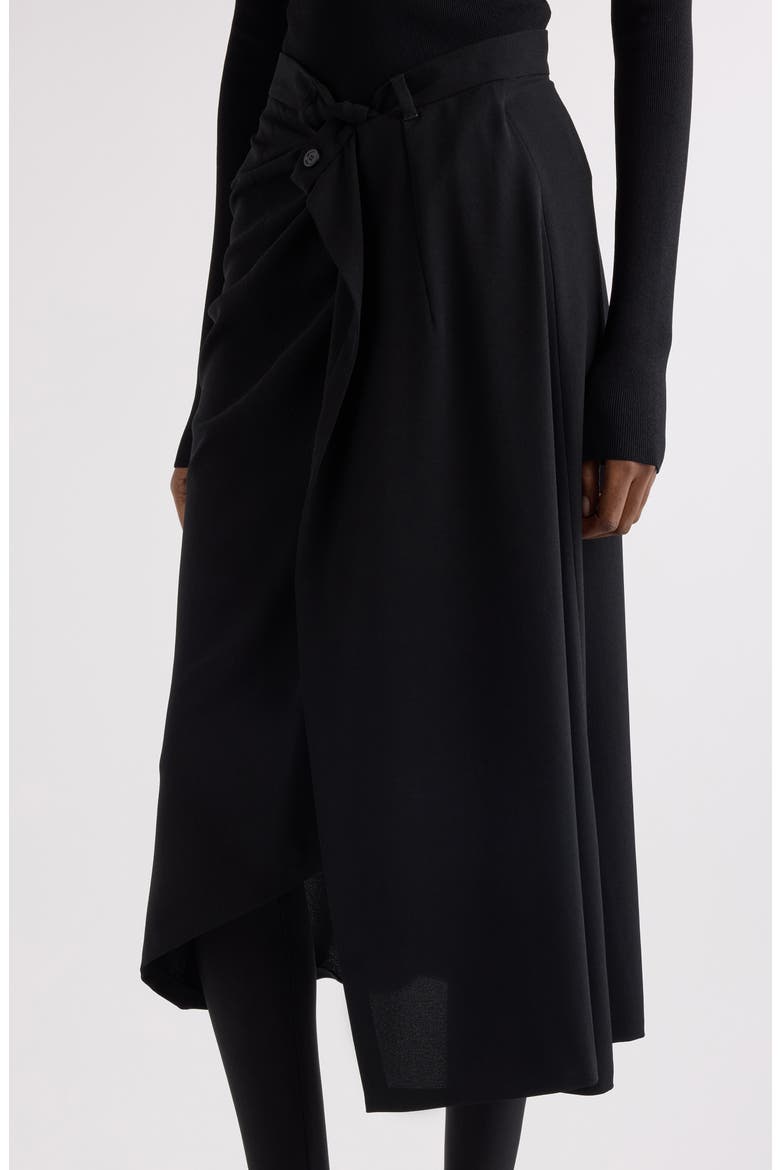 Draped Tailored Crepe Skirt, Alternate, color, 1000 BLACK
