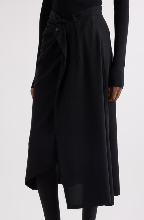Balenciaga Draped Tailored Crepe Skirt In Black