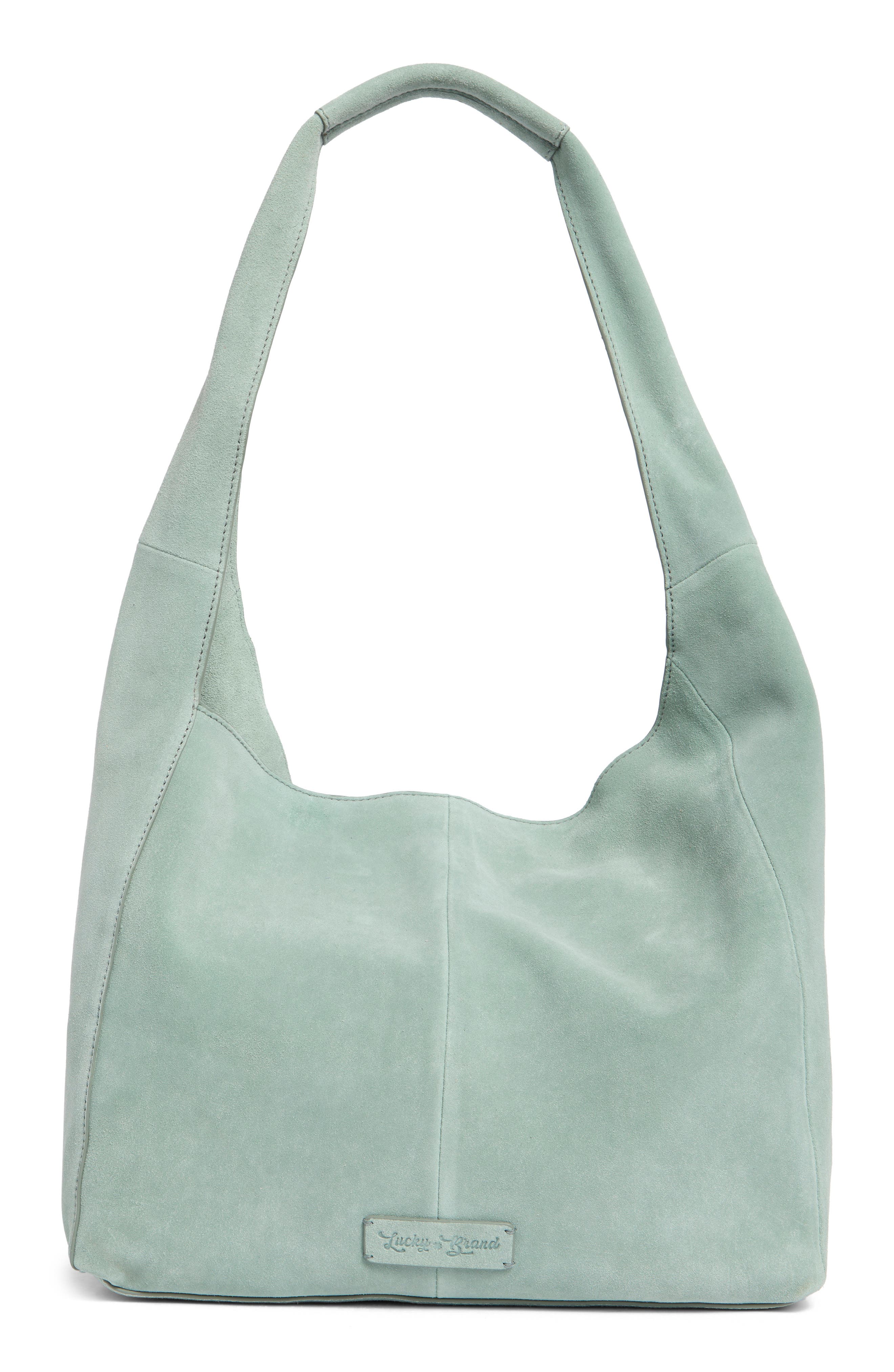 Clem Leather Hobo Bag, Alternate, color, SAGE CRYSTAL SOFT COW SUEDE LE
