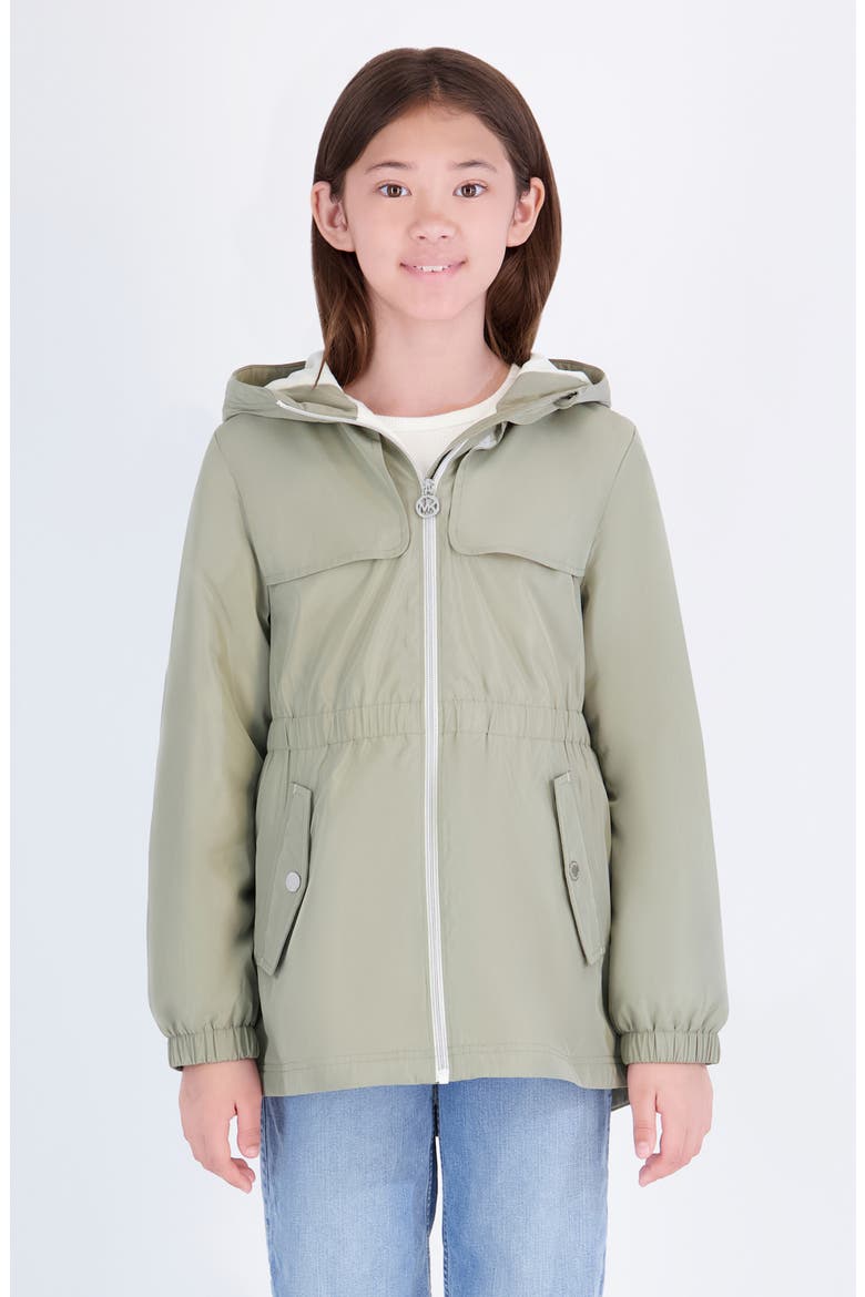 Kids' Hooded Rain Anorak, Main, color, DUSTY SAGE