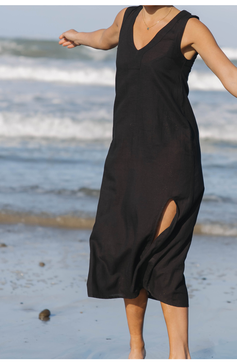 SITANO Grotta Midi Sleeveless Dress, Alternate, color, Black