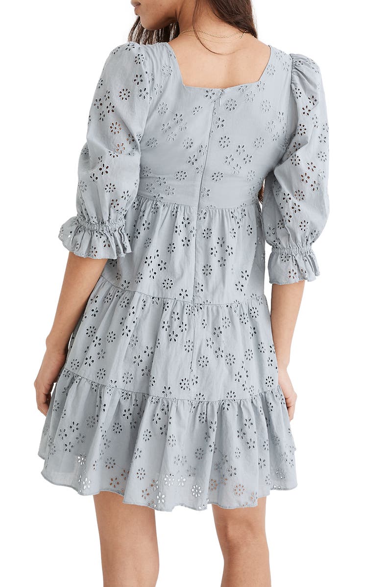 Madewell Lizzie Eyelet Babydoll Dress, Alternate, color, 