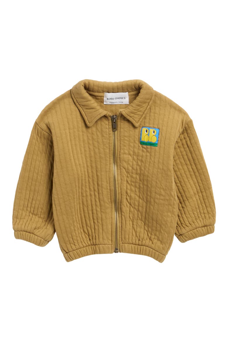Tag Logo Quilted Organic Cotton Jacket, Main, color, KHAKI