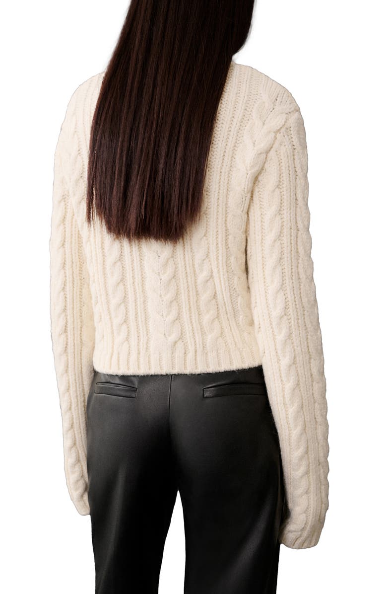 MANGO Cable Stitch V-Neck Cardigan, Alternate, color,