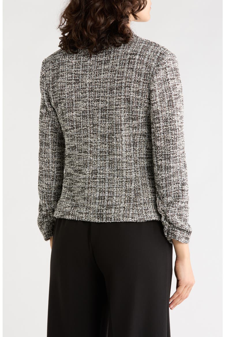 Scrunch Sleeve Bouclé Blazer, Alternate, color, BLACK MULTI
