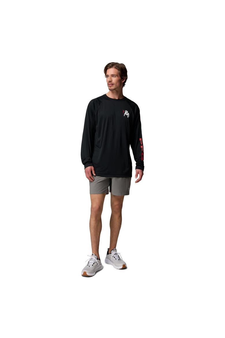 Men's Columbia Black Georgia Bulldogs Terminal Tackle Omni-Shade Raglan Long Sleeve T-Shirt, Alternate, color, Black