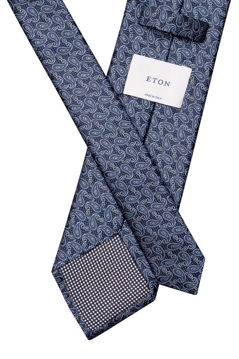 Navy Paisley Silk Jacquard Tie, Alternate, color, NAVY