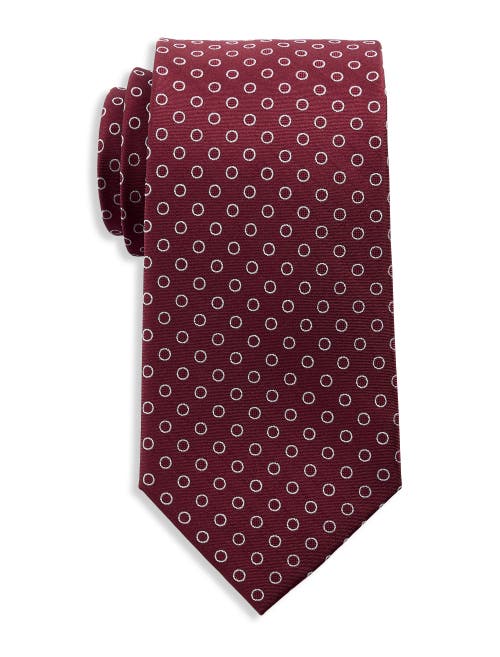 Michael Kors Blair Textured Dot Silk Tie in Burgundy 