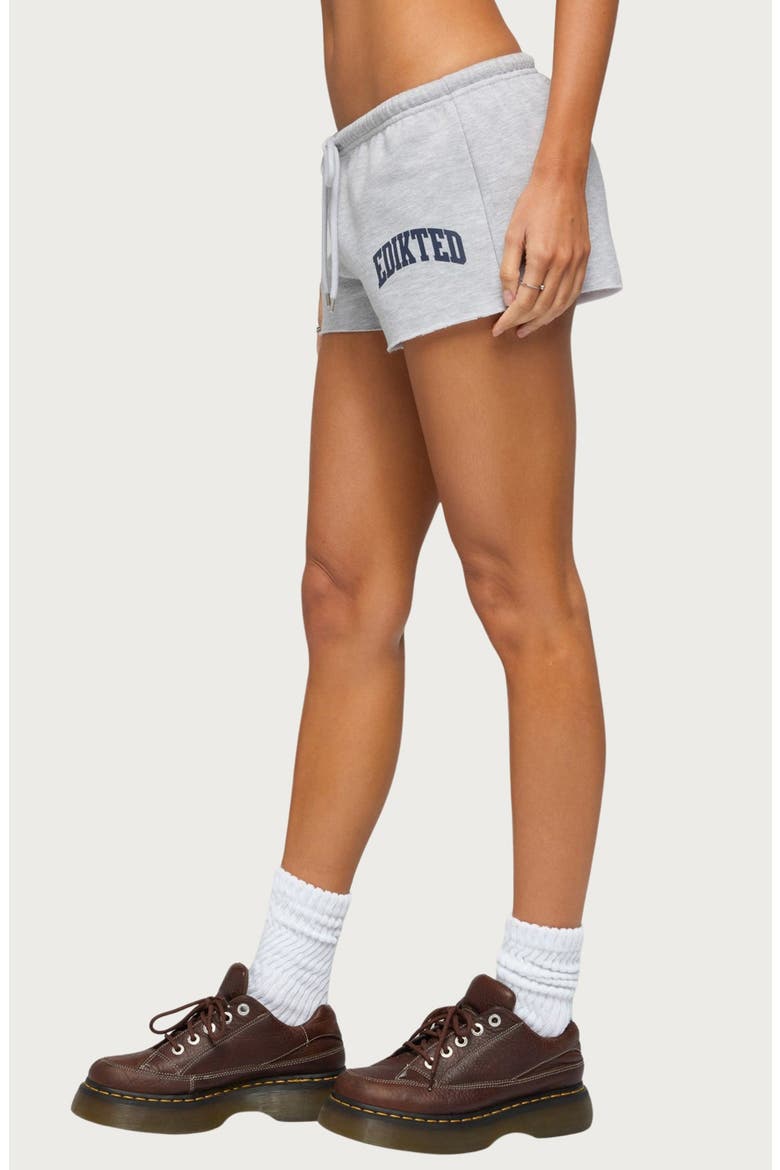Sporty Babe Logo Micro Shorts, Alternate, color, GRAY-MELANGE