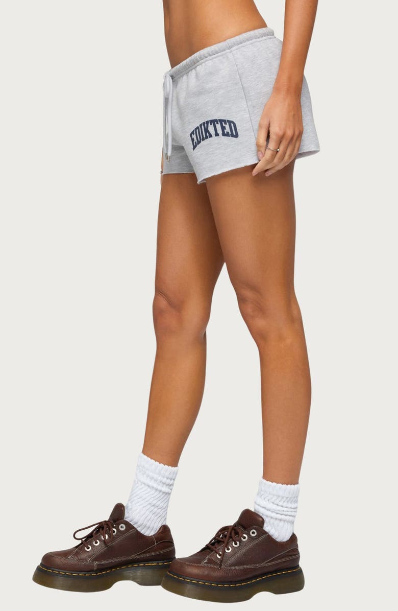 EDIKTED Sporty Babe Logo Micro Shorts, Alternate, color, 