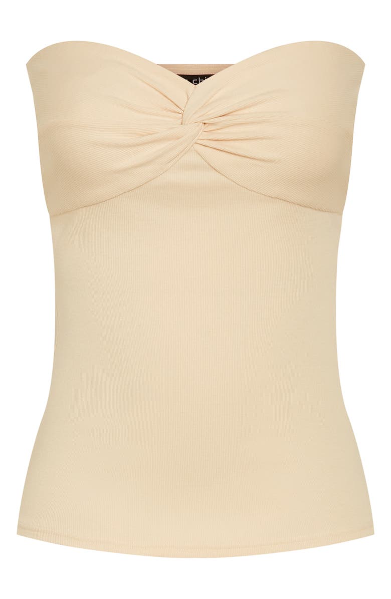 City Chic Asher Strapless Rib Top, Alternate, color, Cream