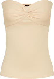 City Chic Asher Strapless Rib Top