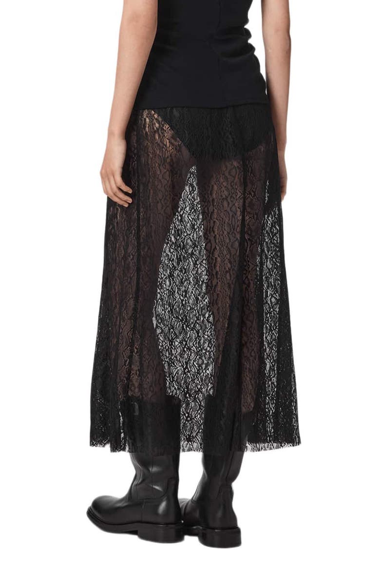 Arran Snakeskin Texture Maxi Skirt, Alternate, color, BLACK