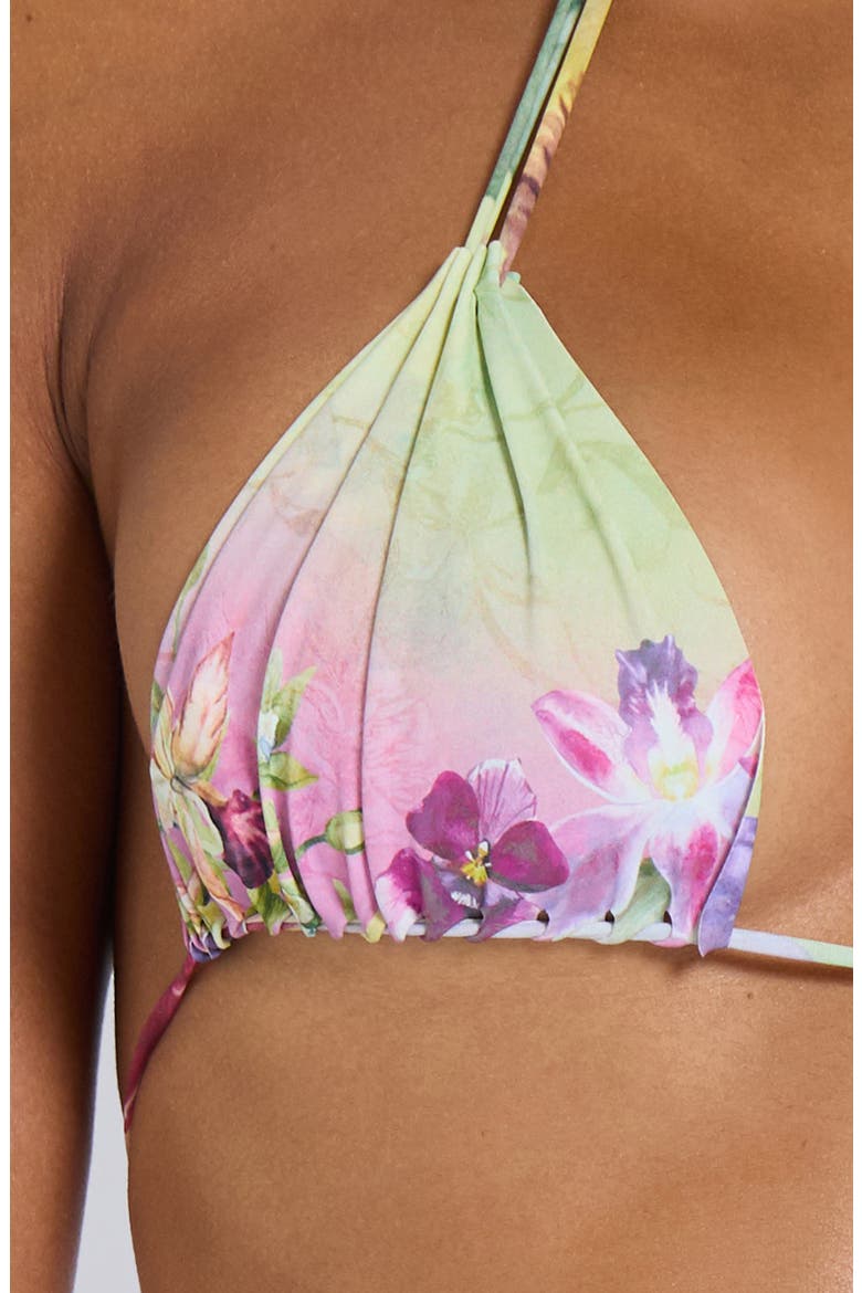 Melona Raw Edge Triangle Bikini Top, Alternate, color, GREEN