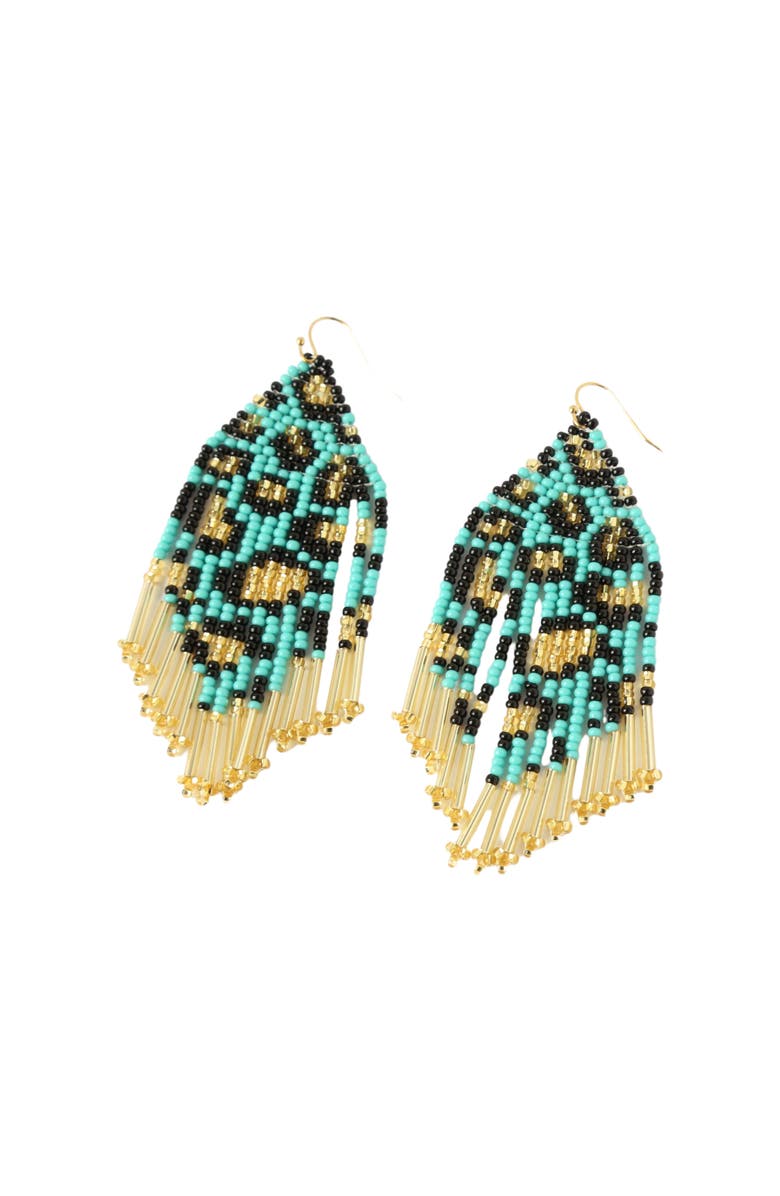 Fosterie Turquoise Leopard Earrings, Alternate, color, 