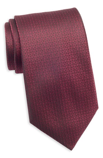 Tom Baine Geo Jacquard Tie In Red