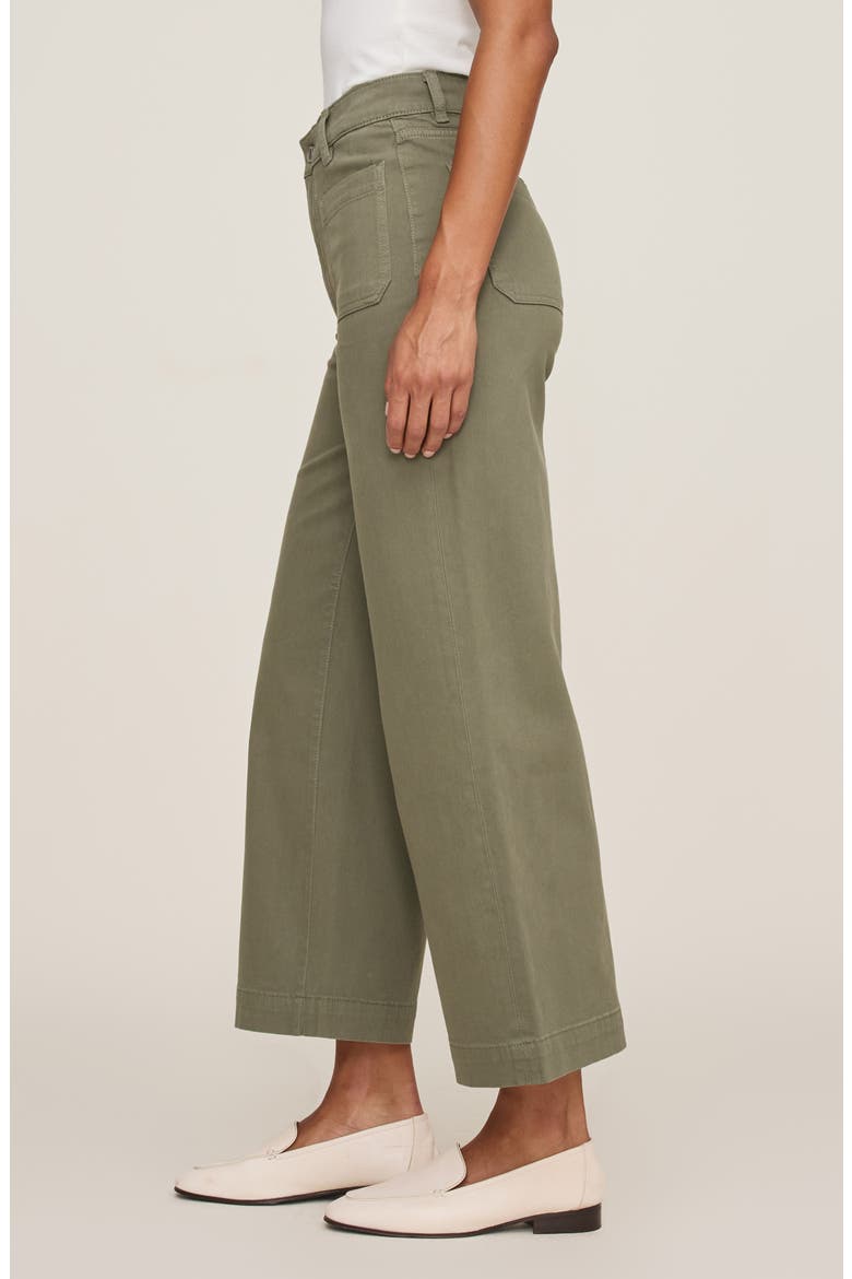 Hepburn Patch Pocket High Waist Ankle Wide Leg Jeans, Alternate, color, FERN