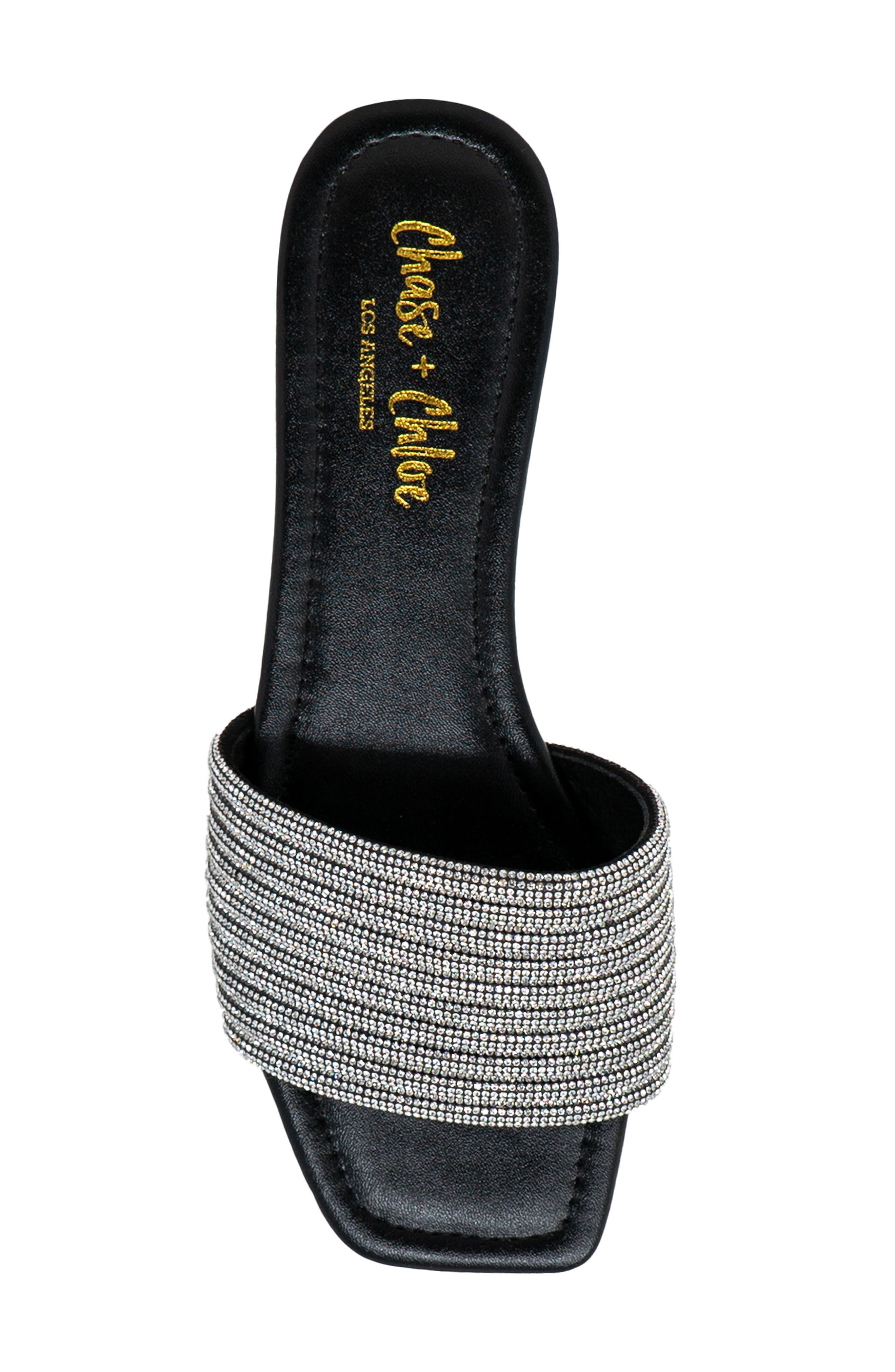 CHASE AND CHLOE Rhinestone Slide Sandal, Alternate, color, 