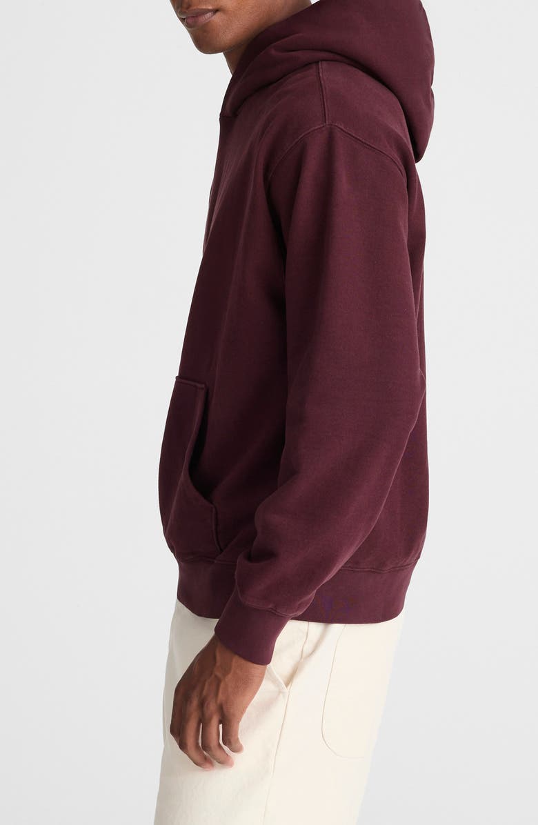 Madewell Woodland Brushed Terry Hoodie, Alternate, color, Dark Cranberry
