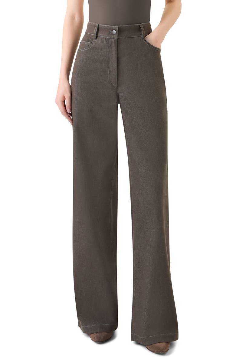 Akris punto Cooper Wide Leg Jeans, Main, color, Bark Denim