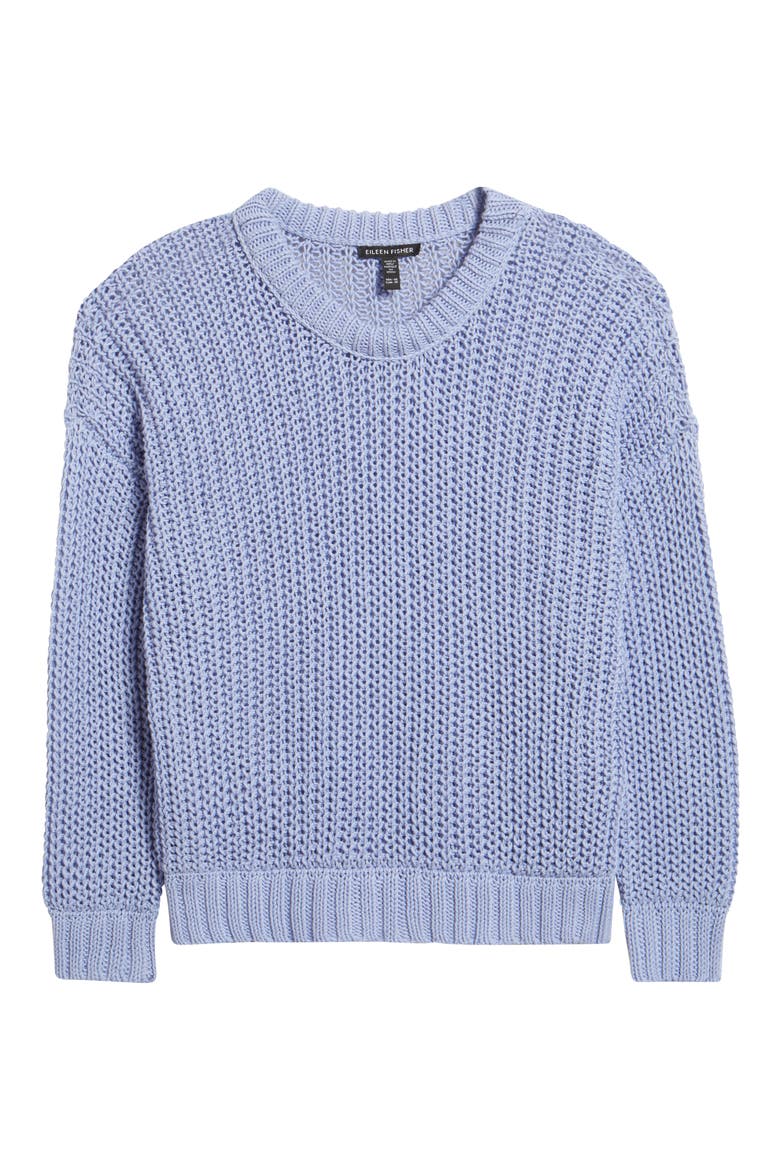 Crewneck Organic Cotton Sweater, Alternate, color, MYRTLE