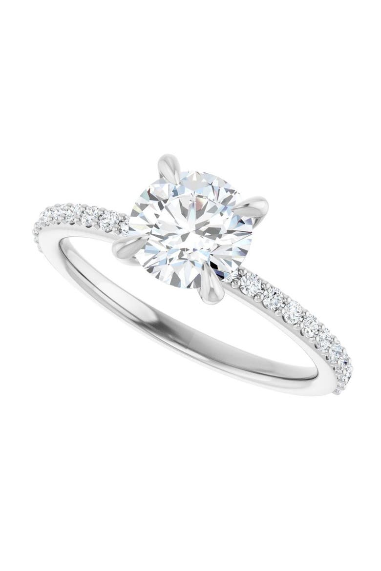 1 1/5 CT Lab-Grown Diamond Engagement Ring in 14K Gold, Alternate, color, White
