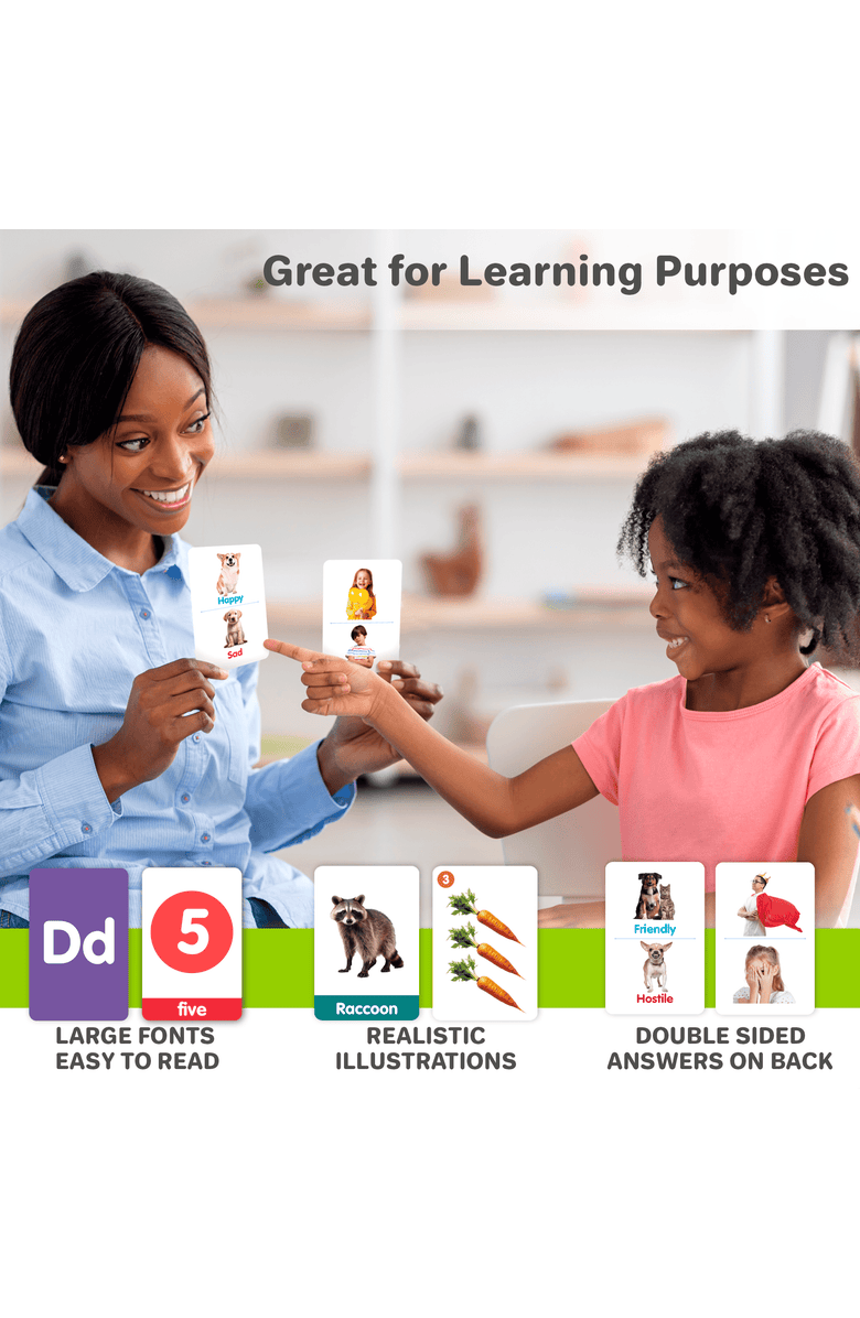 Quokka Sight Words and Learning Flash Cards for Kids, Alternate, color, Realistic 60 Pcs