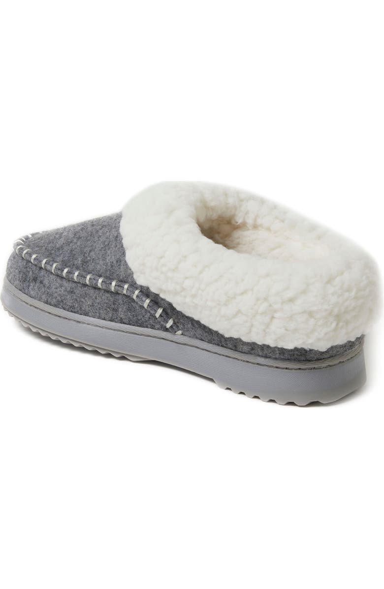 DEARFOAMS Nyla Felted Plaid Moccasin Toe Clog Slipper, Alternate, color, Light Heather Grey
