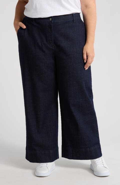 Ankle Wide Leg Jeans (Plus)