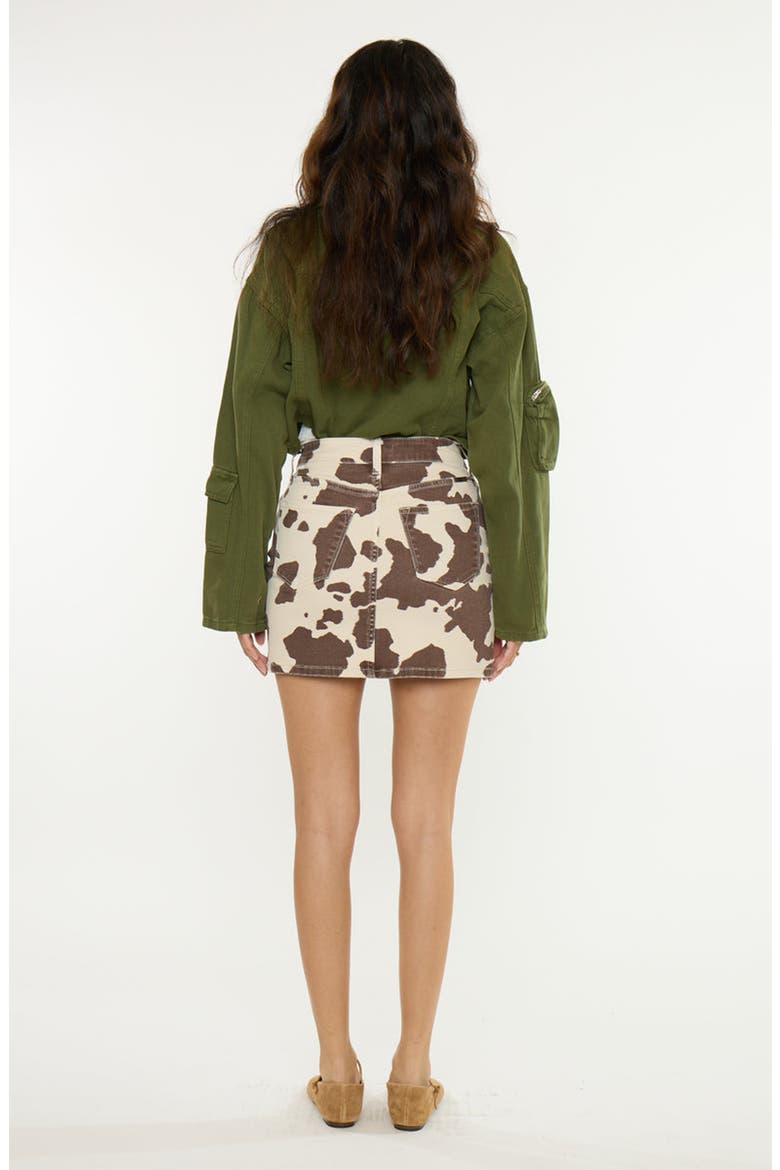 Mills High Rise Mini Skirt, Alternate, color, Brown Cow Print