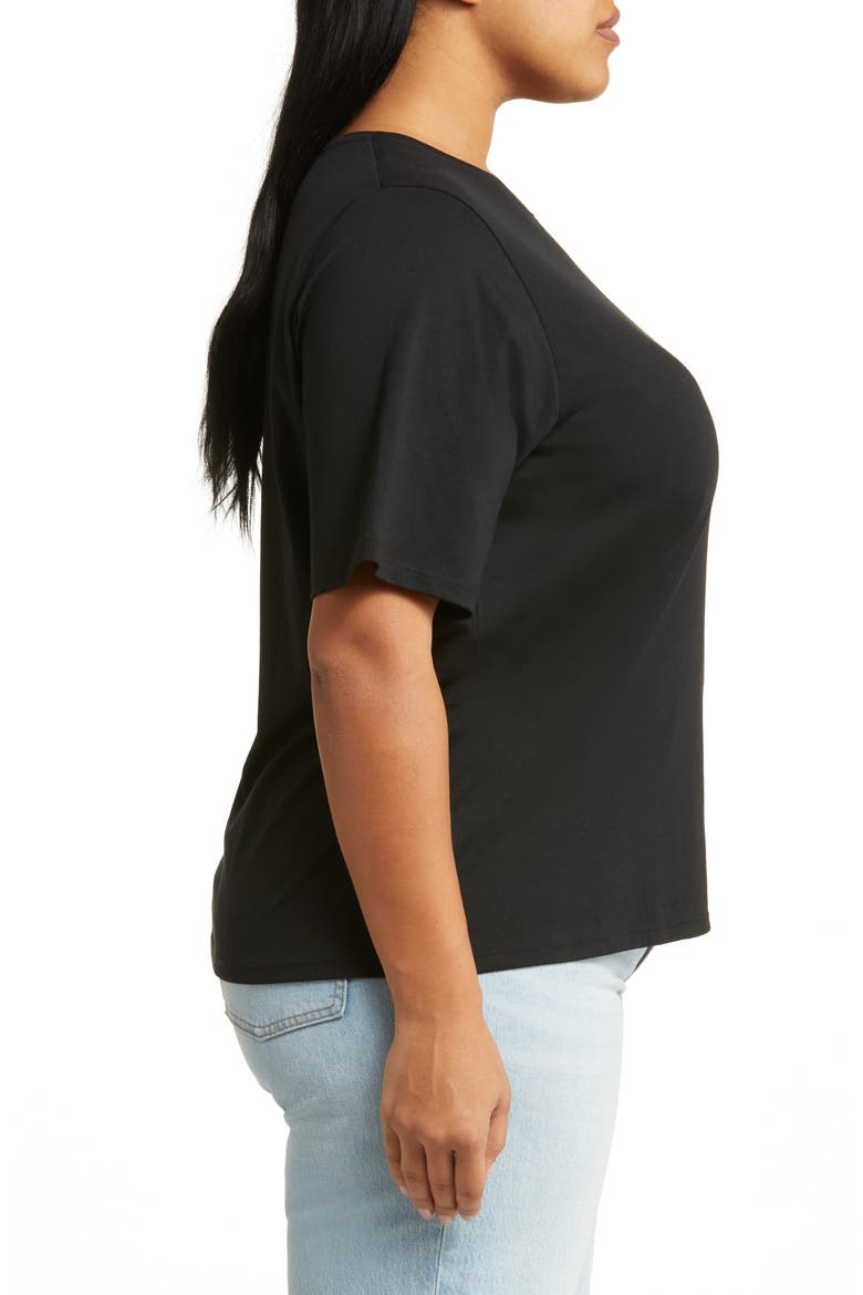 Relaxed Fit Pima Cotton Crewneck T-Shirt, Alternate, color, BLACK