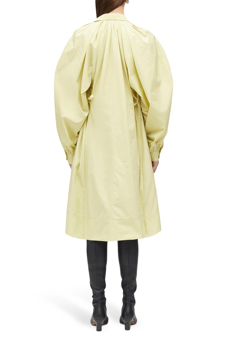 Shirred Puff Sleeve Poplin Shirtdress, Alternate, color, LIMELIGHT