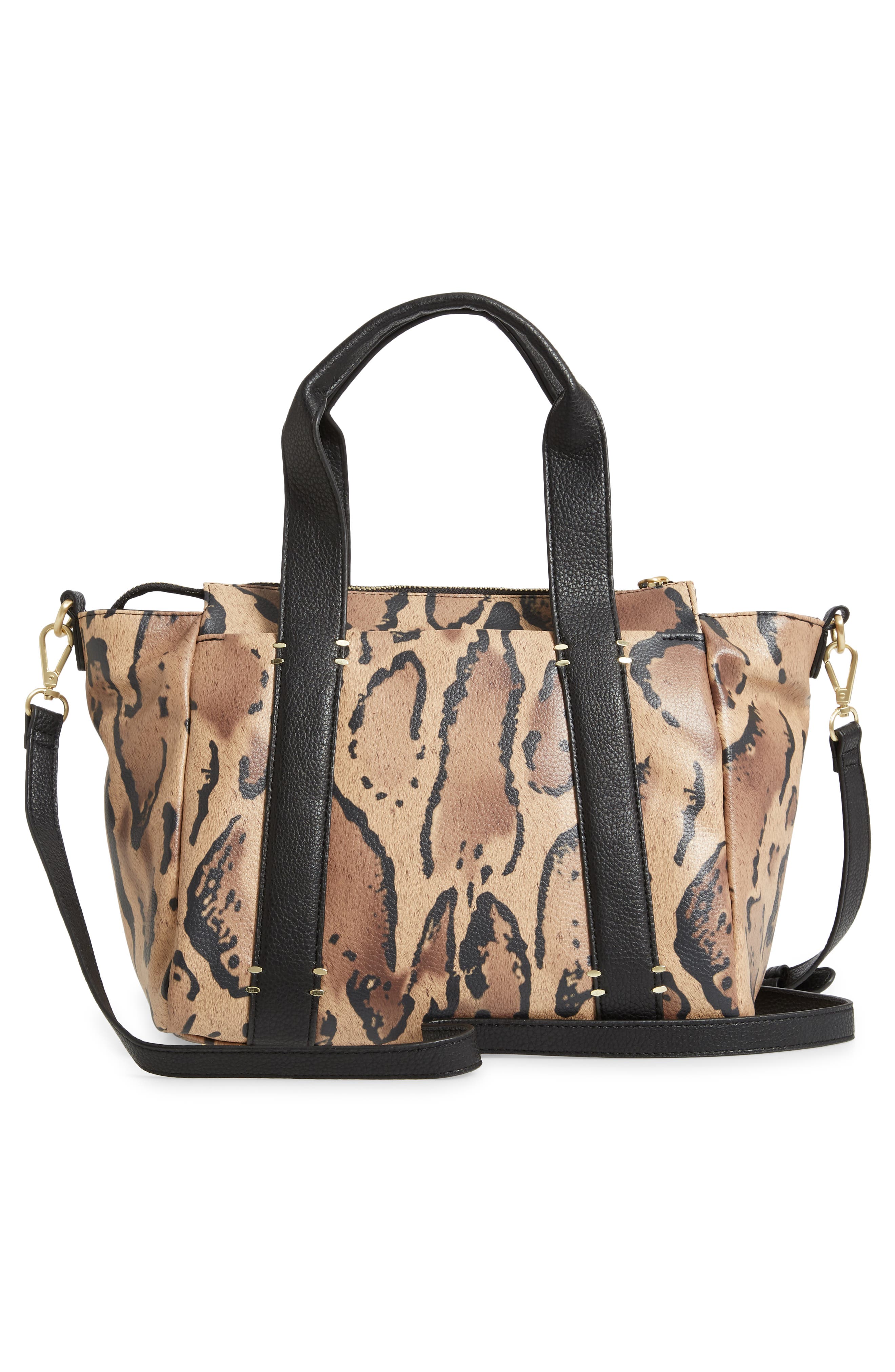 Sole Society Kwaye Faux Leather Satchel, Alternate, color, 