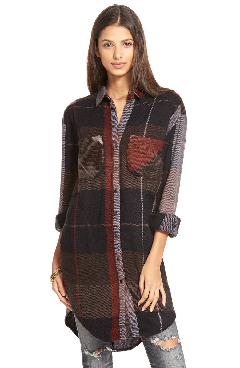 Free People 'Street Talk' Plaid Shirt, Main, color, 