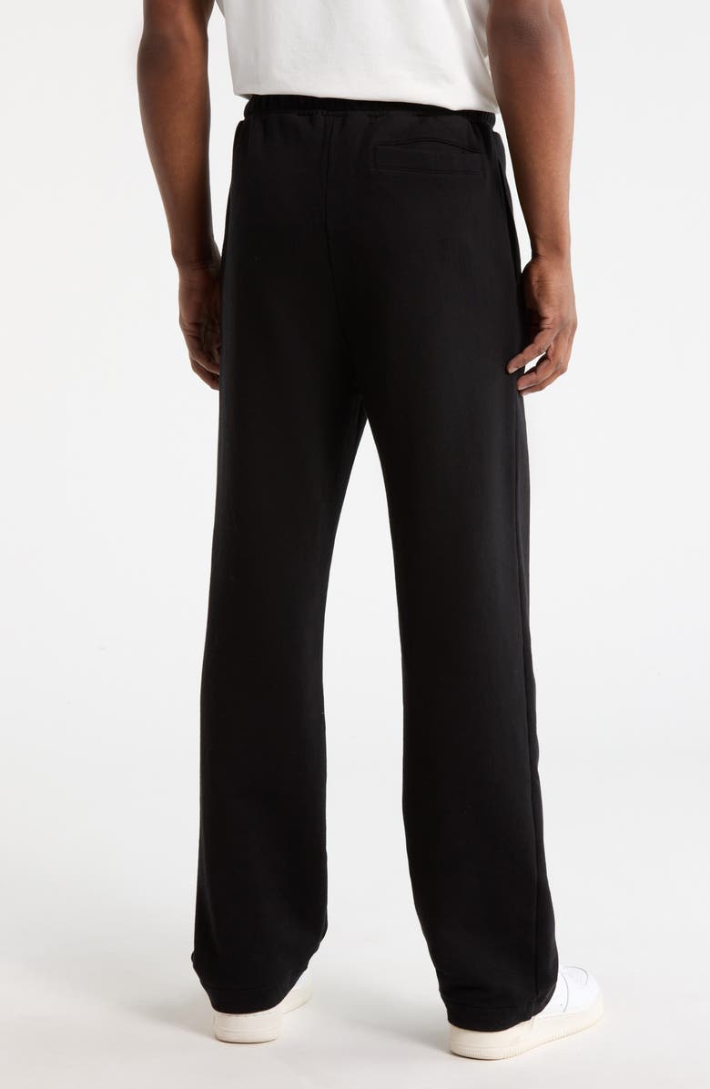 Palm Angels Logo Cotton Sweatpants, Alternate, color, Black/White