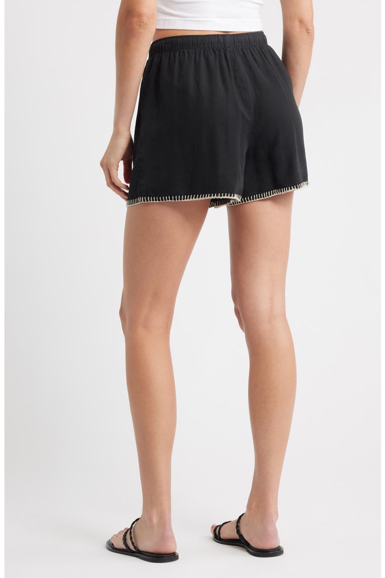 Blanket Stitch Shorts, Alternate, color, BLACK