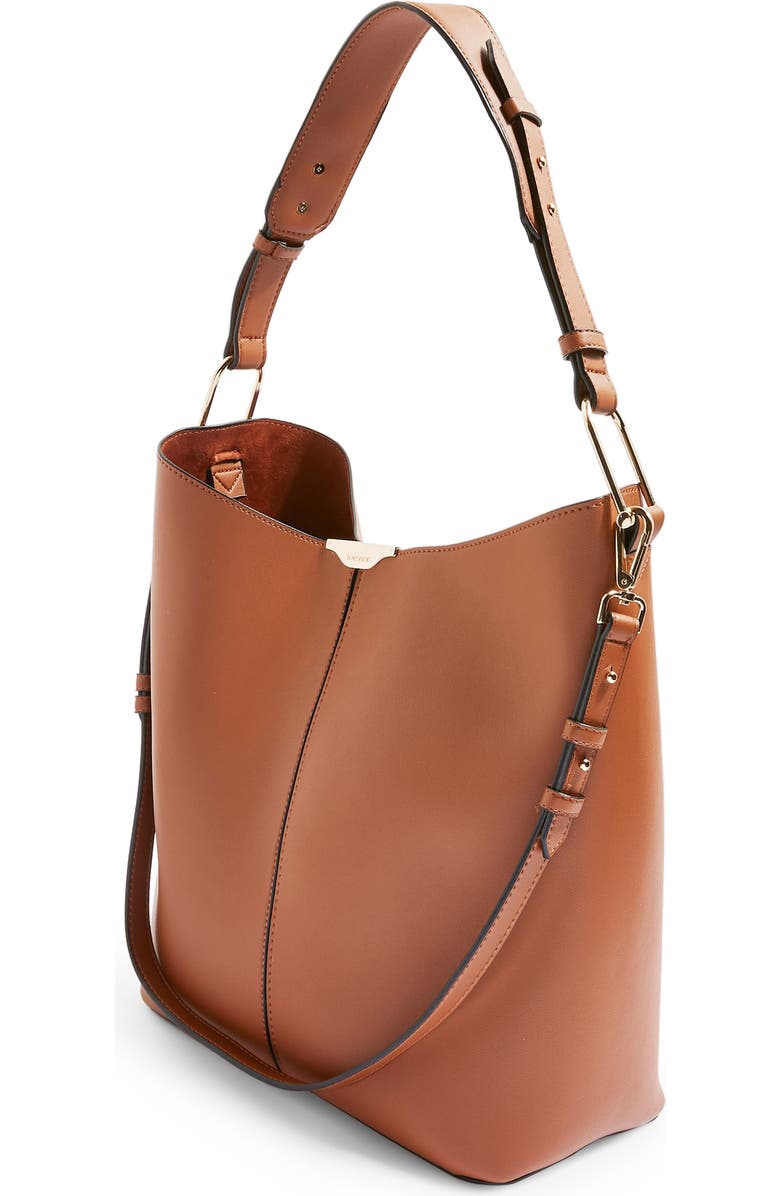 Topshop Hettie Faux Leather Hobo Bag, Alternate, color,