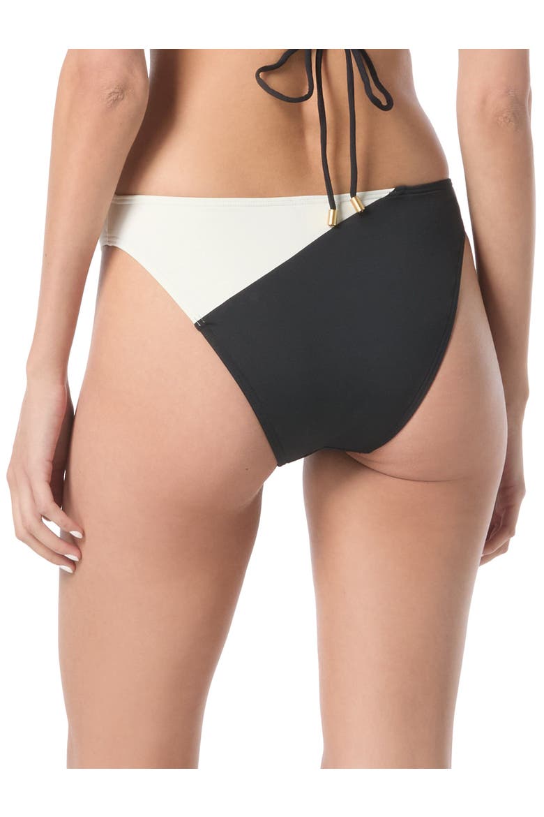 Color Block High Cut Bikini Swim Bottom, Alternate, color, Black/Cream