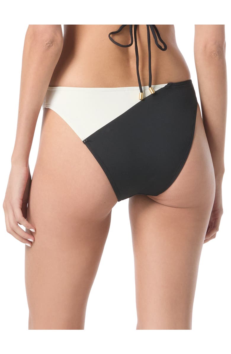 Vince Camuto Color Block High Cut Bikini Swim Bottom, Alternate, color, Black/Cream