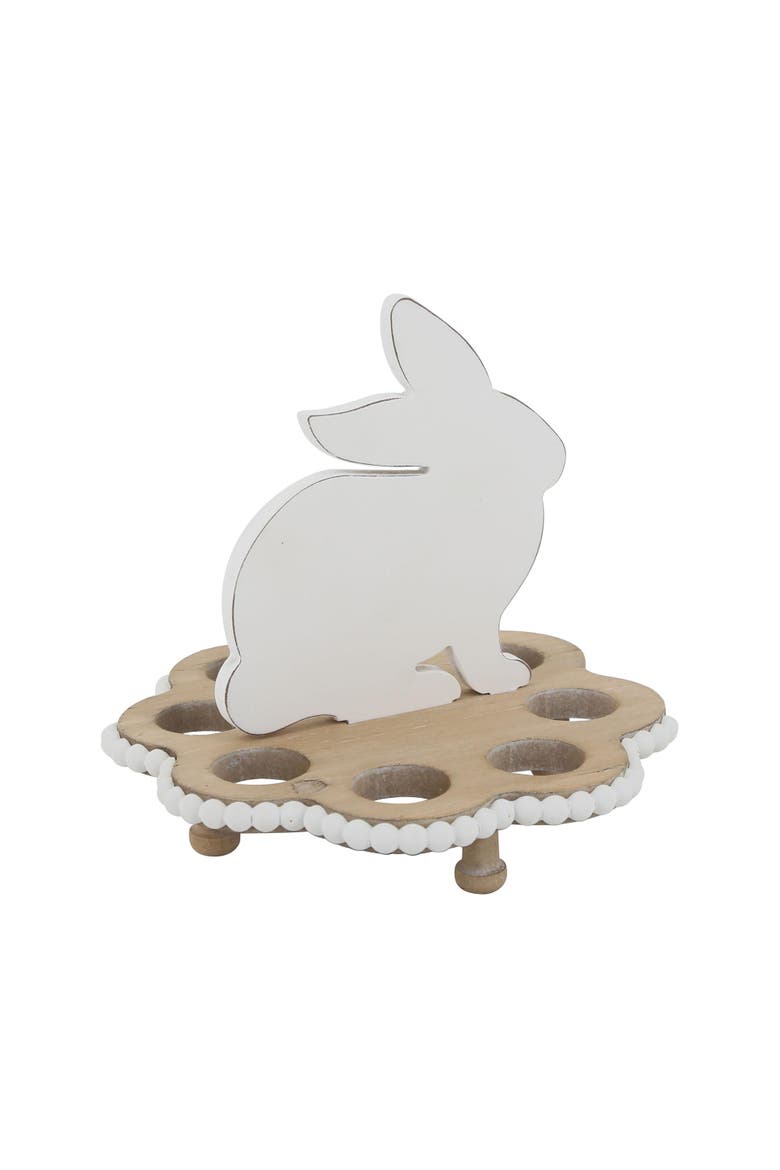Wooden Easter Bunny Egg Holder Decorative Home Accent for Easter Celebrations, Main, color, Multicolored