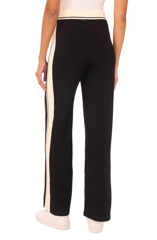 Vince Camuto Contrast Detail Track Pants In Black