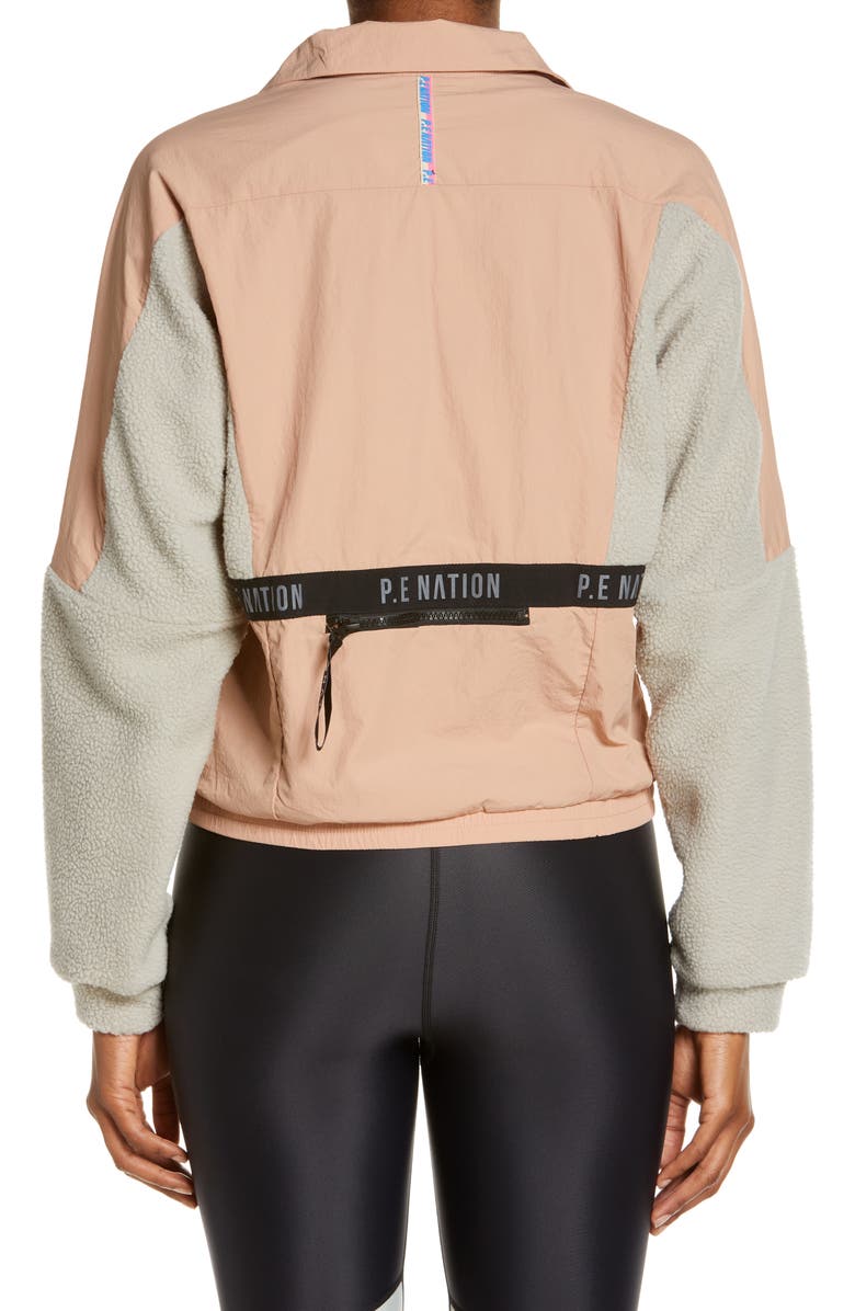 P.E Nation Static Fleece Trim Jacket, Alternate, color, 