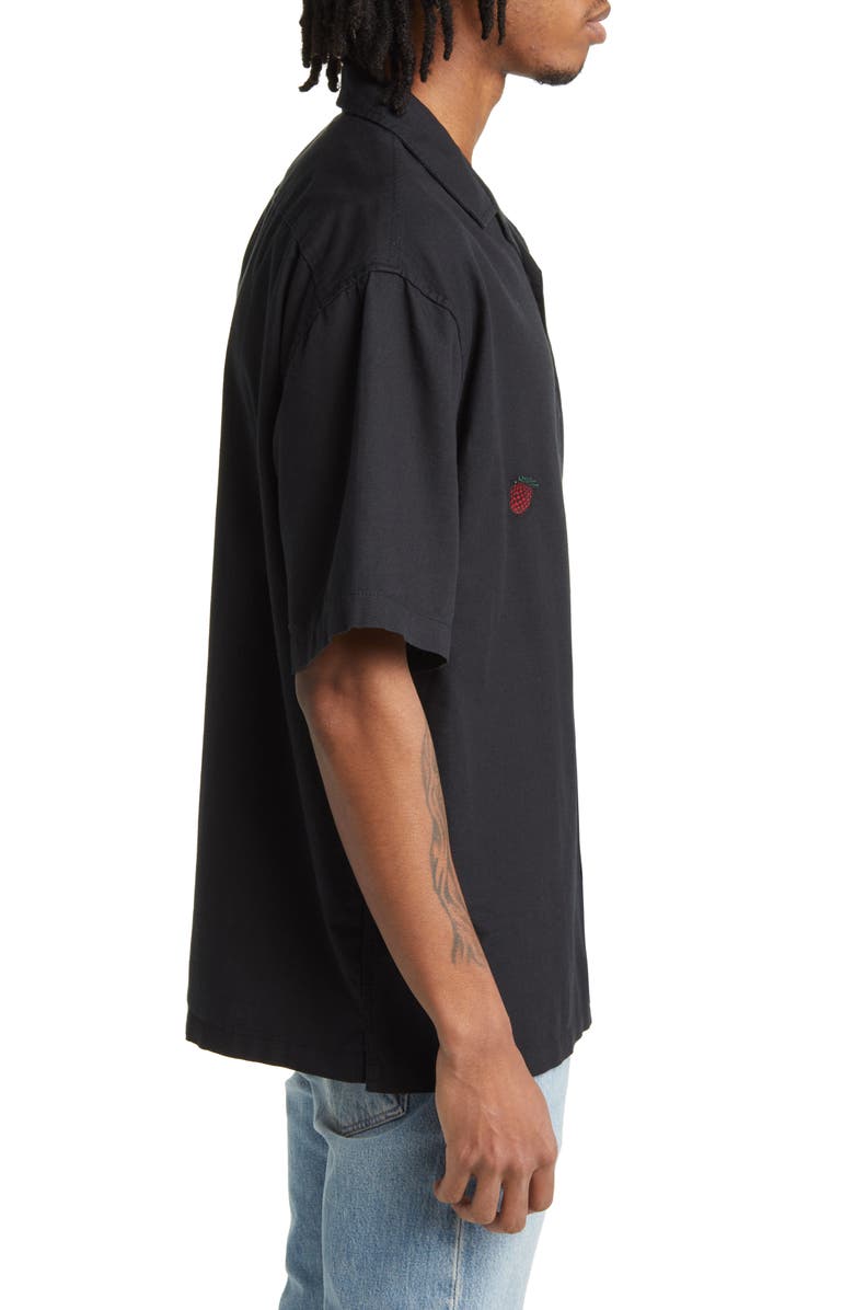 Vans Strawberry Short Sleeve Button-Up Camp Shirt, Alternate, color, 